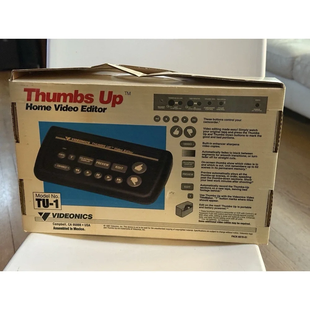 Videonics Thumbs Up TU-1 Home Video Editor Complete  With Box